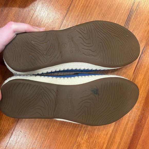 Dansko Lesley Comfort Leather Cobalt Blue Slip On Espadrille 39/8.5-9 - Picture 4 of 5